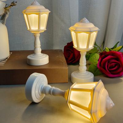 LED Night Light Soft Warm Glow Flicker Free Battery Powered Retro Style LED Table Lamp Bedside Light Decoration