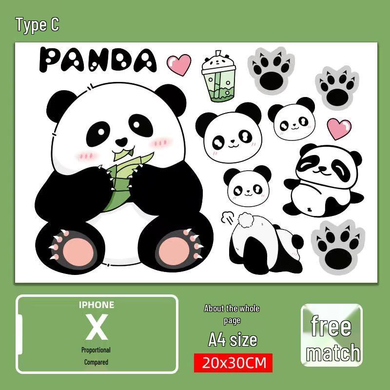 Panda Design Waterproof Electric Vehicle Sticker - Creative Scratch Cover