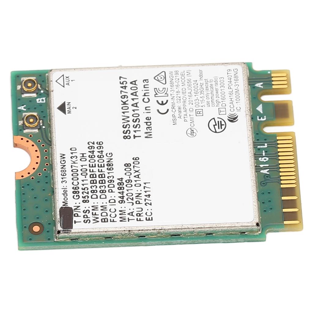 Wireless Module 3168NGW AC NGFF M.2 2.4G 5G Dual Frequency 600Mbps BT 4.2 WIFI Network Card
