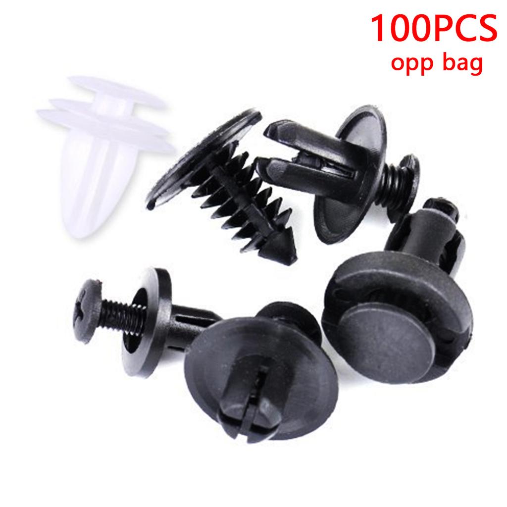 100Pcs Plastic Car Body Push Pin Rivet Fastener Trim Moulding Clip New.