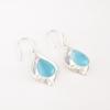 Blue Cat's Eye Gemstone 925 Sterling Silver Jewelry Fashionable Earrings 1.90" EE-35-43