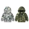 1-6 Years Kids Dinosaur Printed Hooded Coat Zipper Jacket