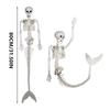 Funny Skeleton Mermaid Skeleton Flexible Plastic Halloween Fish Skeleton 80cm Decoration Fish Skeleton Statue Halloween