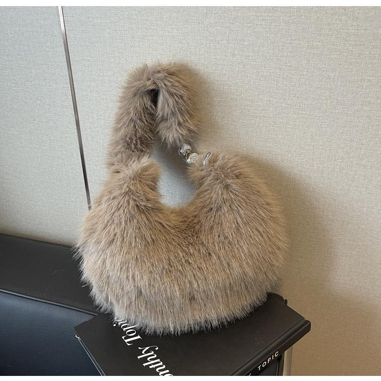 

Плюшева сумка жіноча великої місткості 2024 нова осіння та зимова повсякденна сумка на плече для шопінгу сумка-тоут Мао Мао хакі