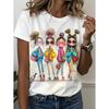 Women’s Summer Printed Short Sleeves T-Shirts Personalized Girl Graphic Casual Trend Clothing Tees Tops Vacation Woman Clothes