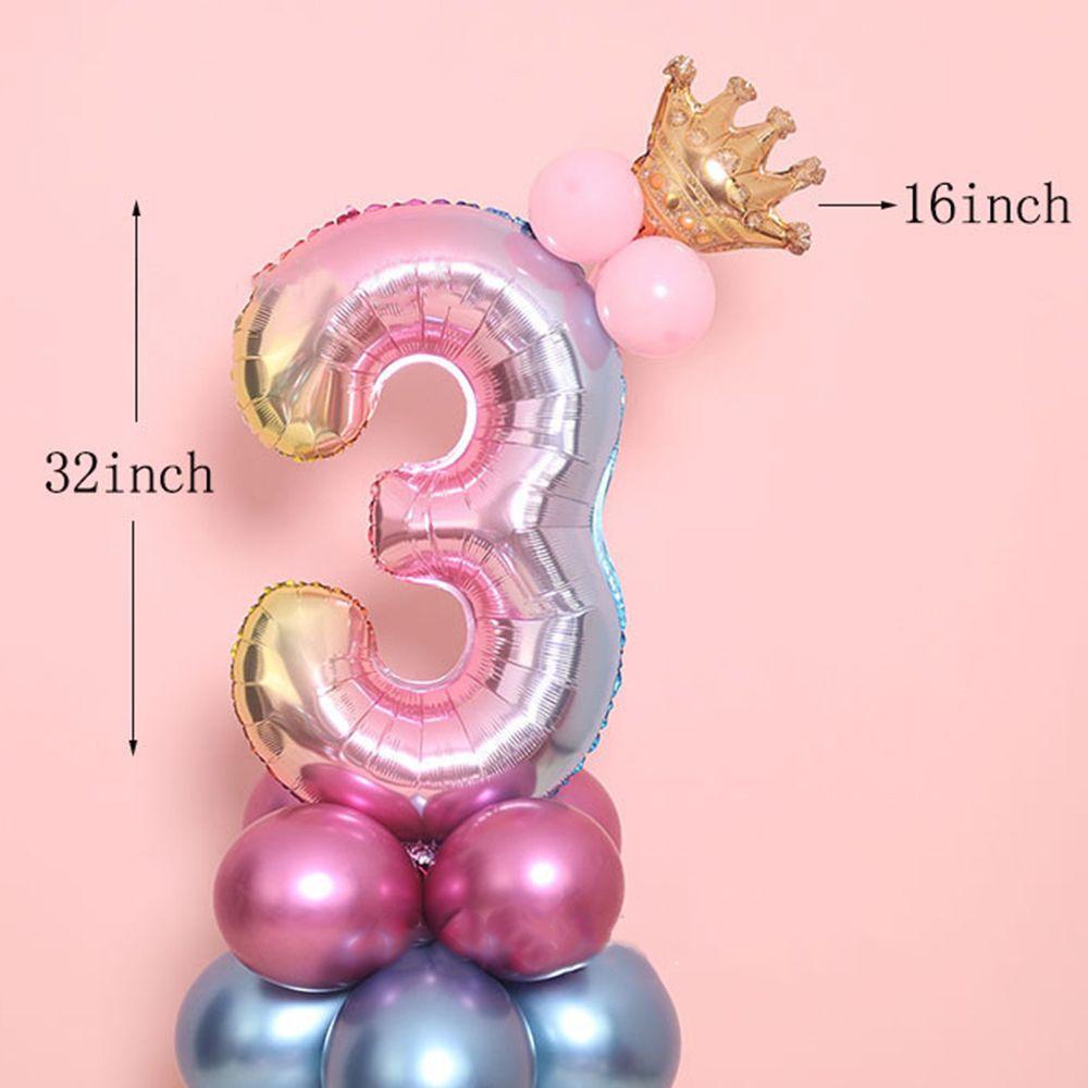 Air Film 32 Inch Birthday Party Decoration Number Balloon Inflatable Supplies Digital Crown Balloon