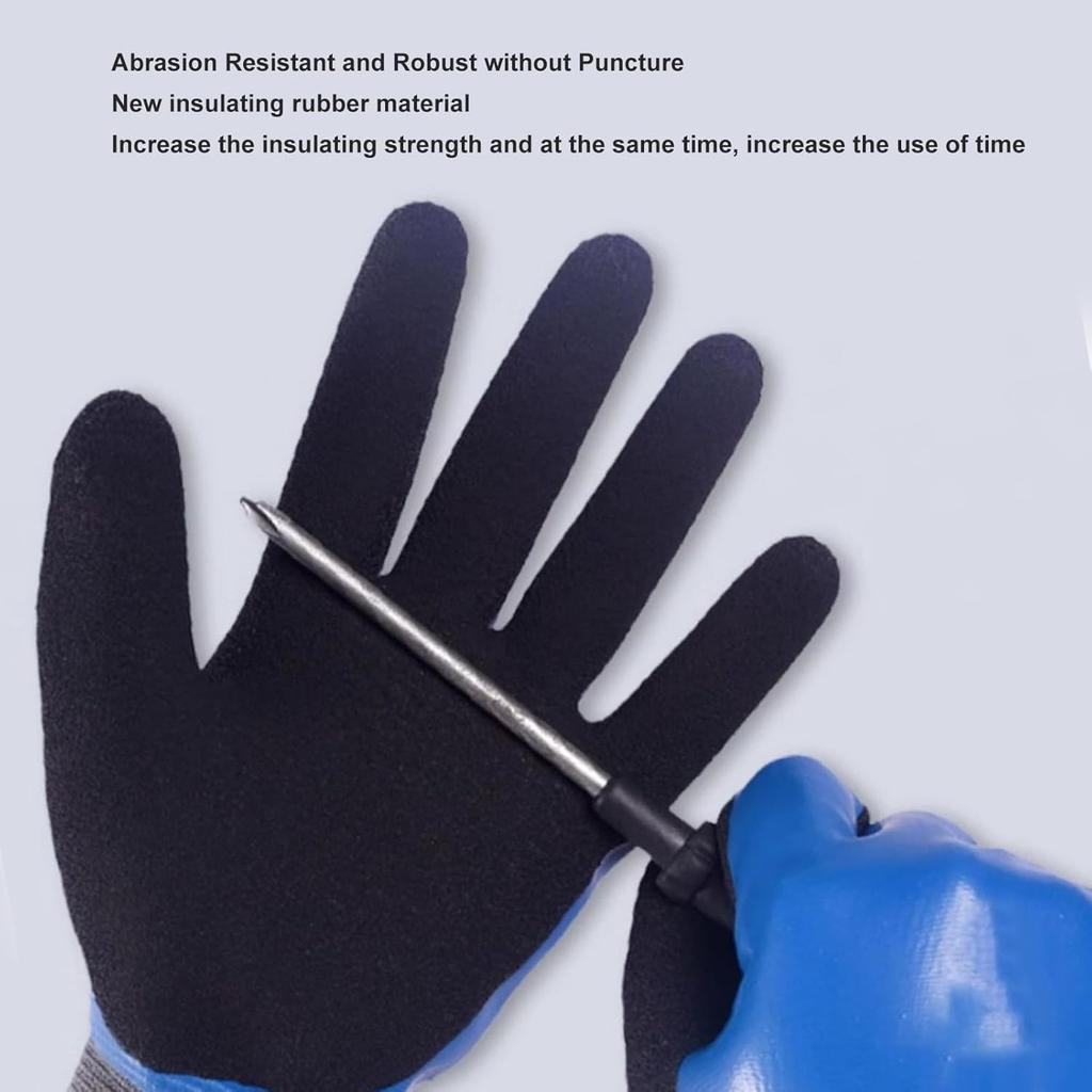 Electrical Insulated Gloves, 1000V High Voltage Insulation Work Gloves, Flame Retardant, Non Slip, Electrician Safety Gloves for Electricians Prevent