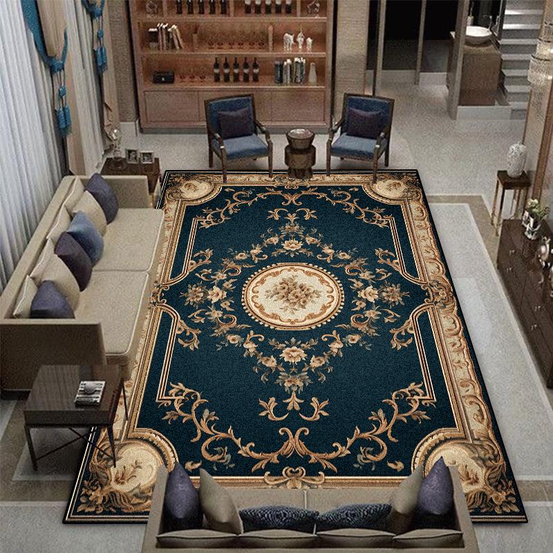 Retro American Style Carpet for Living Room Large Area Decoration Sofa Coffee Table Rugs Home Bedroom Non-slip Lounge Floor Mat