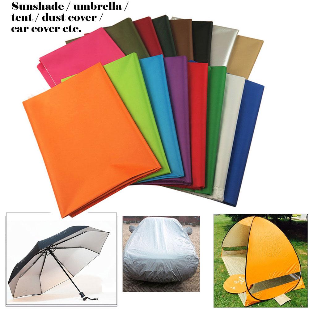 100*150cm Silver Coated Blackout Fabric Waterproof Polyester Umbrella Cloth Tent Fabric DIY Outdoor Tent Material Sewing Textile colore grigio chiaro