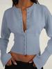 Autumn/Winter Slimming Round Neck Single-Breasted Cardigan Sweater