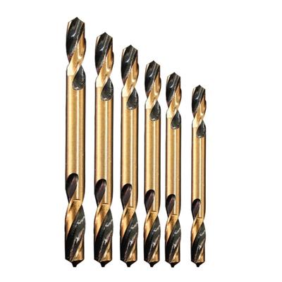 6 Stück Doppelkopf-Spiralbohrer Elektrobohrerbit für Holz Metall Edelstahl Aluminium Bohren Metallbearbeitung