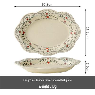 Assiette de service ZISIZ en céramique fleur de tulipe