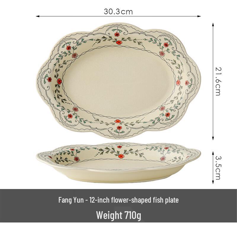 

ZISIZ Ceramic Tulip Flower Serving Plate