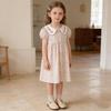 New Summer Floral Embroidered Collared Dress for Girls - Lightweight Korean Style with Short Sleeves