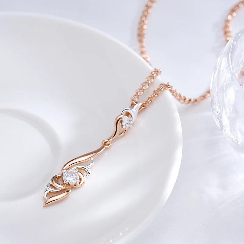 Gold Silber Farbe Geprägte Anhänger Frauen Zirkon Halskette Luxus Persönlichkeit Schmuck