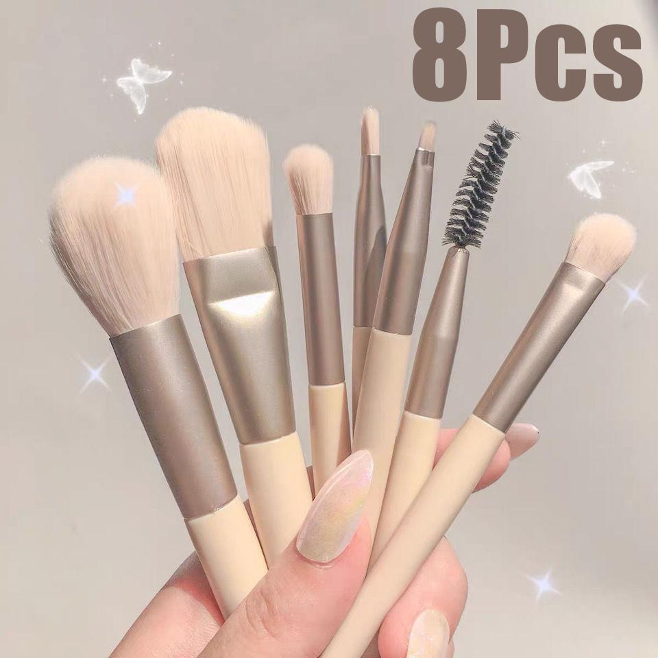 8-teiliges Mini-Reise-Make-up-Pinsel-Set, tragbar, für Lidschatten, Foundation, Pulver, Wimpern, Lippen, Concealer, Rouge, Make-up-Pinsel-Set