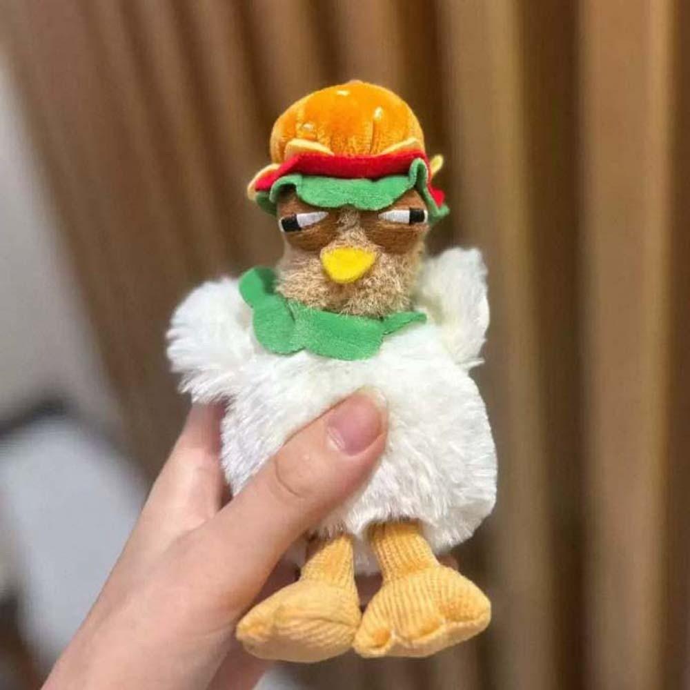 Doll Hamburger Hen Key Ring Simulation Gugu Animal Key Holder  Release Stress