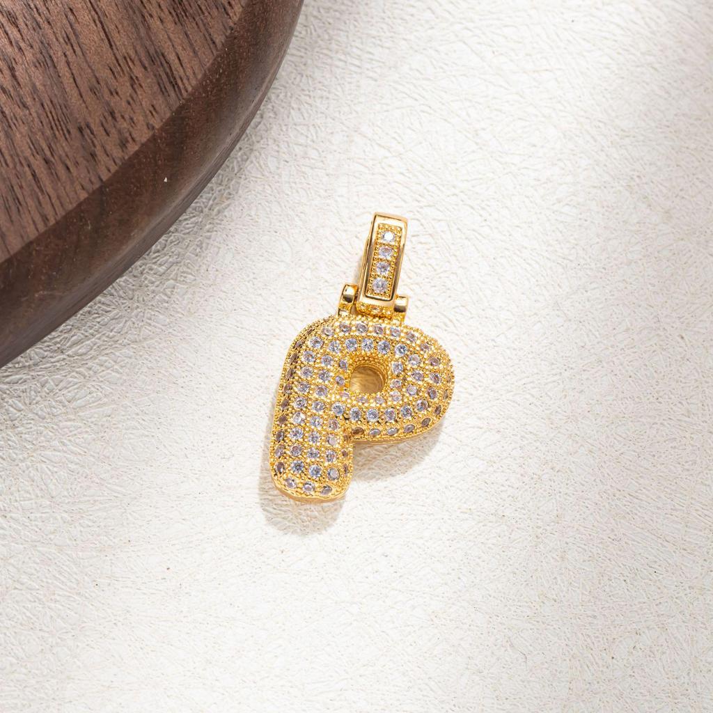 European-American Trend Zirconia Necklace with Inlaid Full Diamond 26-Letter Alloy Women's Pendant