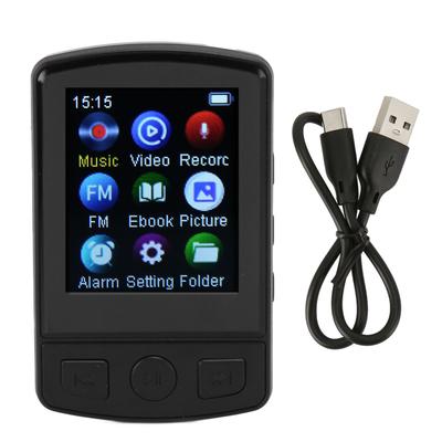 Klip Odtwarzacz MP3 Odtwarzacz MP4 Bluetooth 5.2 1,77-calowy Kolorowy Ekran Przenośny Noszony Odtwarzacz Muzyczny z