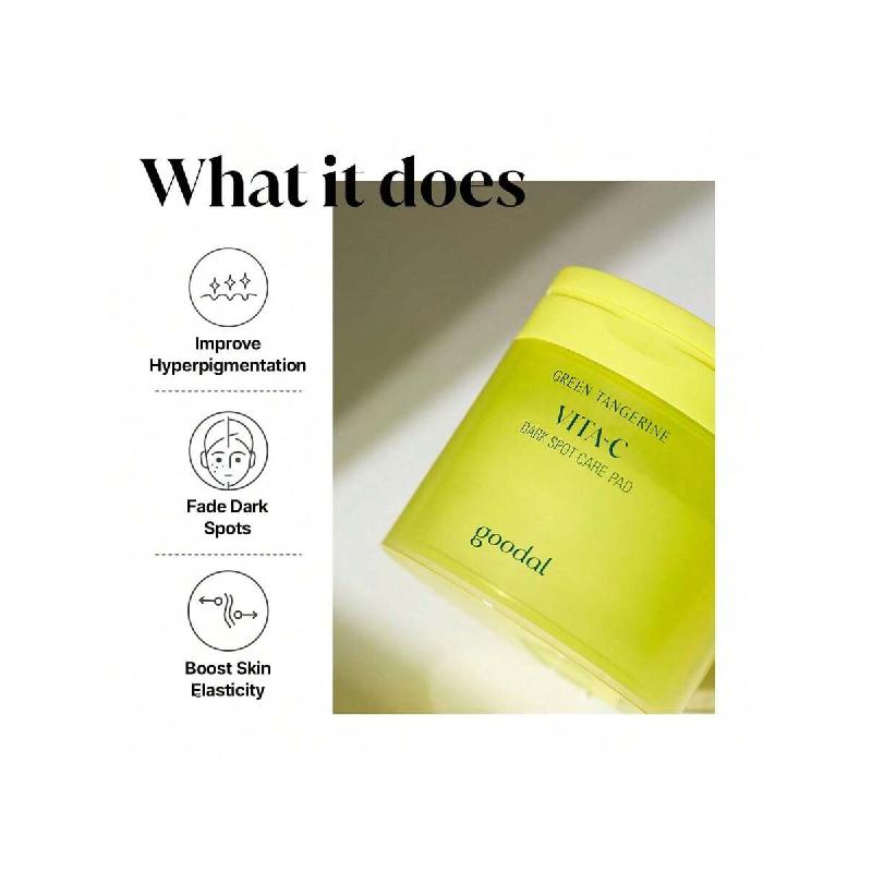 Goodal Green Tangerine Vita C Toner Pads   160ml X 70 Pads, Korean Skin Care, K-Beauty, Glass Skin, Pore Care