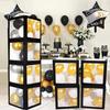 4 Pcs 2026 Grad Balloon Boxes Black Balloon Boxes with Letters So Pround of You Graduation Party Decoration for College High School Class of 2026