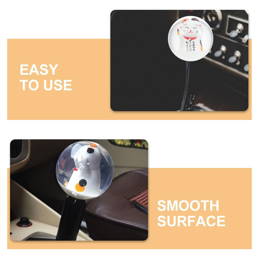 GLEAVI Cat Auto Car Shift Knob, Round Ball Shift Knob Decoration Vehicle Shift Knob