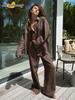 Causal Oversized Solid Cotton Linen Pant Suit Women Single Button Long Sleeve V-neck Shirt Set Summer New Lady Streetwear