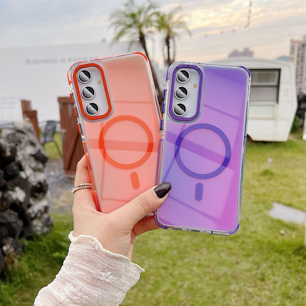 Suitable for Samsung A56 Mobile Phone Case Colorful Hardware Magnetic Absorption A55 A06 Full Inclusive Super Anti-fall