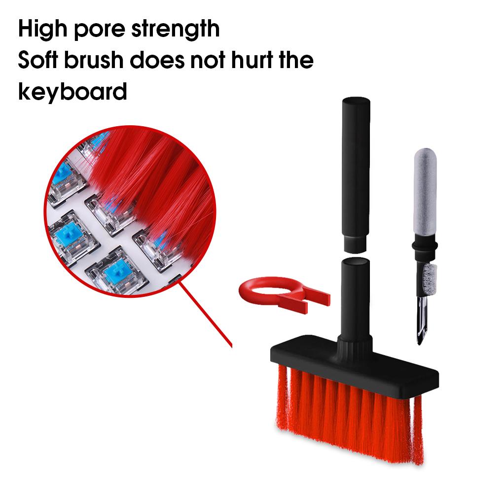 5-in-1 Multifunctional Keyboard Cleaning Brush Dust Remover Headphones Brushes Sweep Set Household Keycap Puller for Computer