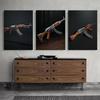 1Pcs Bar Interior Paintings Gun Picture On the Wall Decororation Living Room Rifle Poster Home Decor Canvas Painting AK47 Art