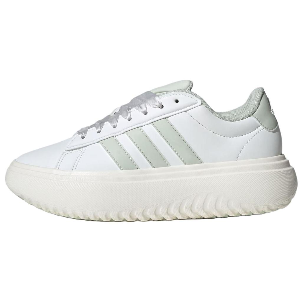 Adidas GRAND COURT PLATFORM Abrasion Resistant Low Top Tennis Shoes Women's Crystal White Sneakers JR0705