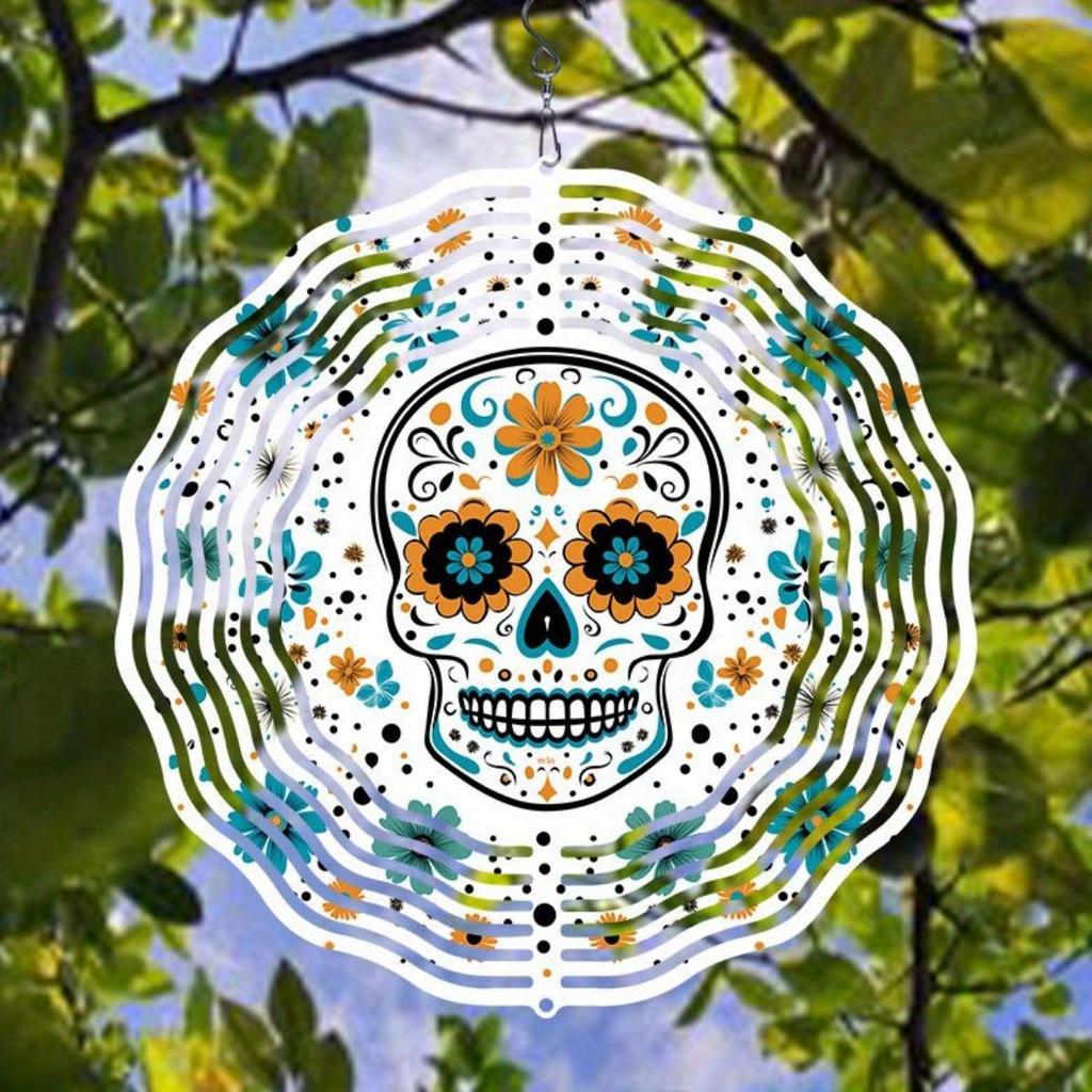 Vibrant Floral 2D Wind Spinner for Outdoor Garden Decor Colorful Leaves and Flowers Dynamic Rotating Wind Chime