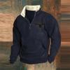 2025 Retro 3D Print Stand Collar Velvet Men's Hoodie for Autumn/Winter