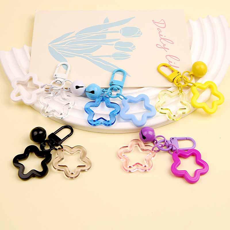 1 buc stele cu cinci colțuri clopot pandantiv breloc culoare bomboane geantă breloc bijuterii pentru femei fată mașina agățat breloc suport