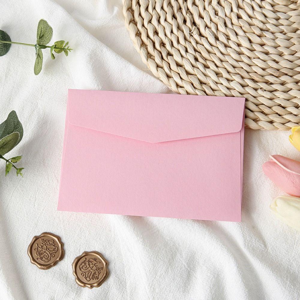 10pcs Blank Invitation Cards Candy Color Packing Envelope Macaron Color Envelopes Decoration Gift