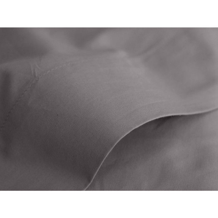 Drap plat percale pur coton peigné longues fibres 80 fils/cm² Vent du sud - Ardoise - 180 x 290 cm pour lit 1 place