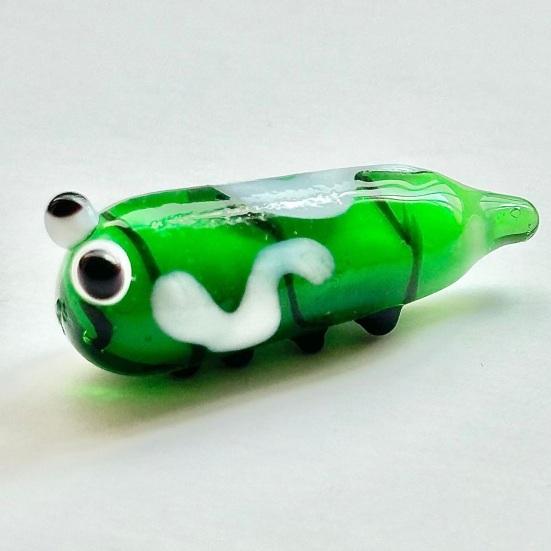 Mini Glass Caterpilla Figurines Tiny Hand Blown Animal Art Decoration Collectible Office Desk Tabletop Ornament