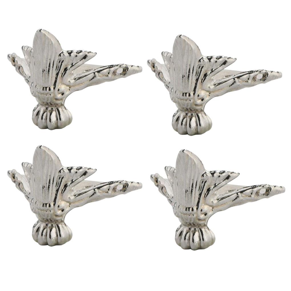 4PCS Antique Corner Protector Zinc Alloy Jewelry Box Wooden Case Decorative Feet Leg Metal Corner Protector Hardware Bracket