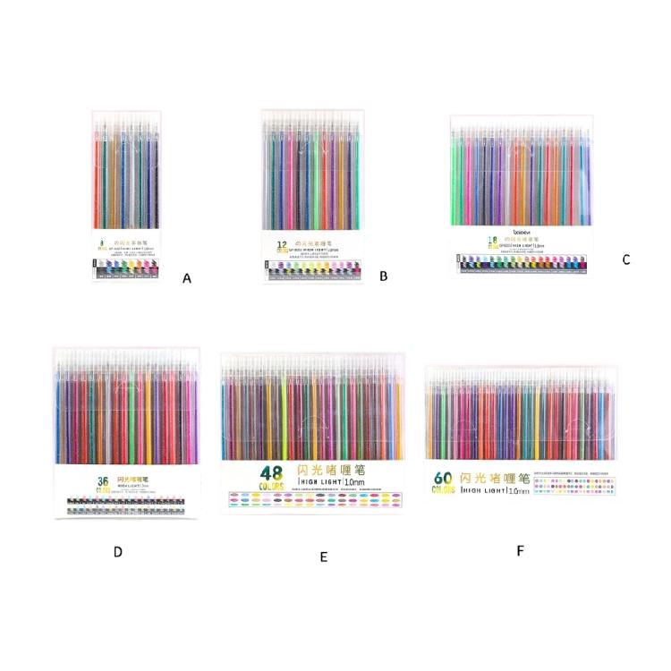 Glitters Gel Pen Multiple Color Glitters Pen for Making Card Colored Gel Marker for Coloring Journaling Drawing Craft