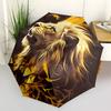 1pc Lion Majesty Automatic Folding Umbrella Portable Collapsible Umbrella for All Seasons, 8-Rib Durable Construction, Perfect Gift 037
