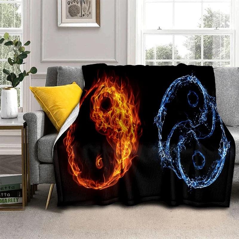 Chinese 3D Tai Chi Bagua Yin Yang  Blanket,Soft Throw Blanket for Home Bedroom Bed Sofa Picnic Travel Office Cover Blanket Kids