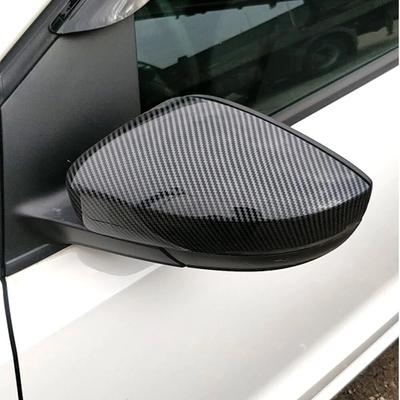 2 Stücke Für Volkswagen VW Polo MK5 6R 6C ABS Seitenrückspiegelabdeckung Ersatzschalenverkleidung Schwarze Seitenspiegelkappen Zubehör