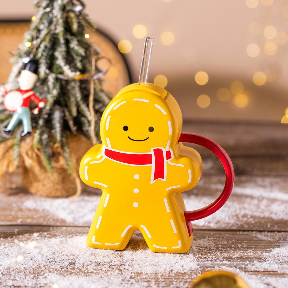 

Милая Милая Керамическая Кружка для Воды в виде Пряничного Человечка для Девочки, Пары, Рождественский Подарок, Офис, Дом, Чаепитие 460ml