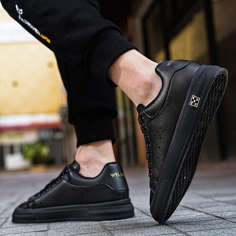 Shufl Men's Black Casual Lift Sneakers Elevator Shoes Height Increase Insole 6Cm White Taller Shoes Fashion Sports Plus Size 37-46 Cm
