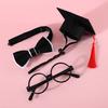 1 Set Pet Graduation Suit Adorable Adjustable with Tassel Felt Pet Cats Dogs Cosplay Hat Collar Glasses Set Pet Accessories