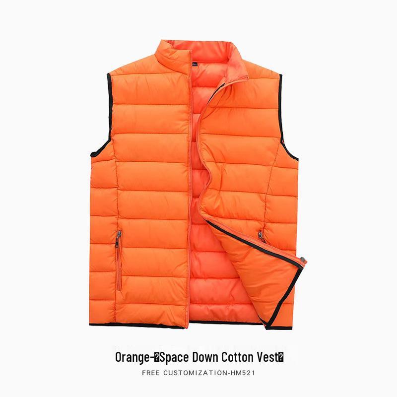Unisex Stand-Up Collar Down Cotton Vest - Sleeveless Jacket for Outdoor Autumn/Winter Wear