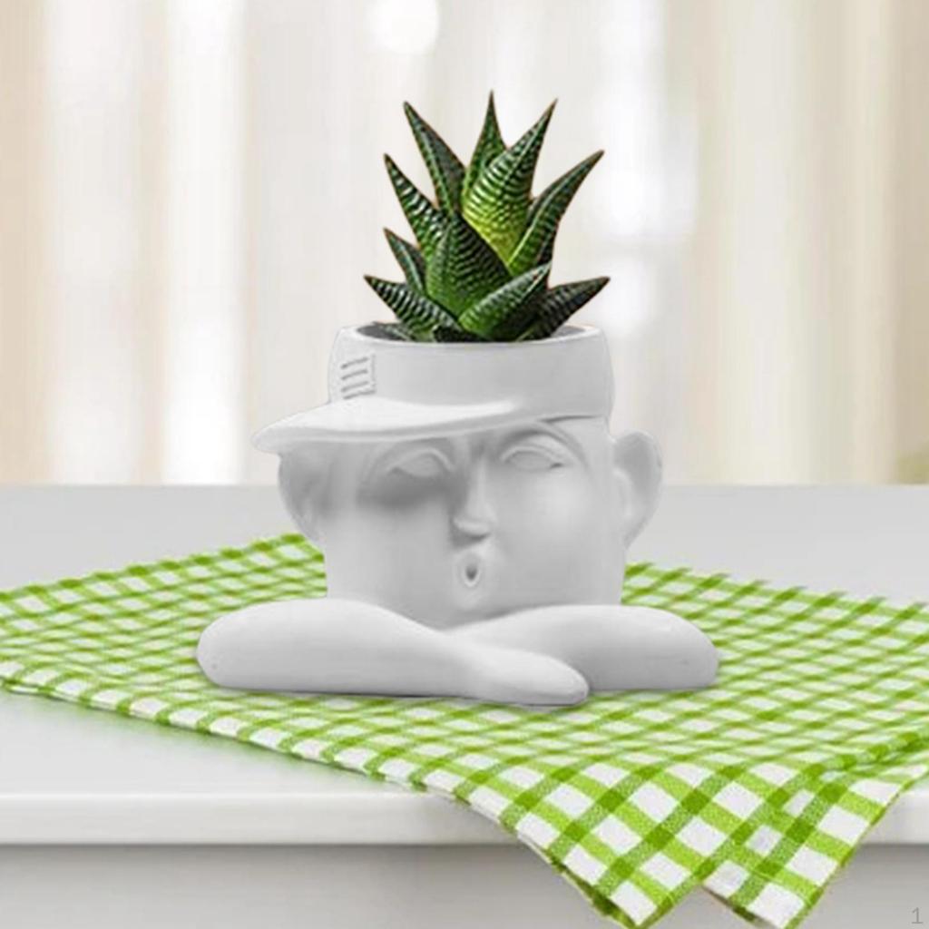 Flower Vase Planters Flowerpot Tabletop Centerpieces Bunch Human Face Statues for Home Decors Dining