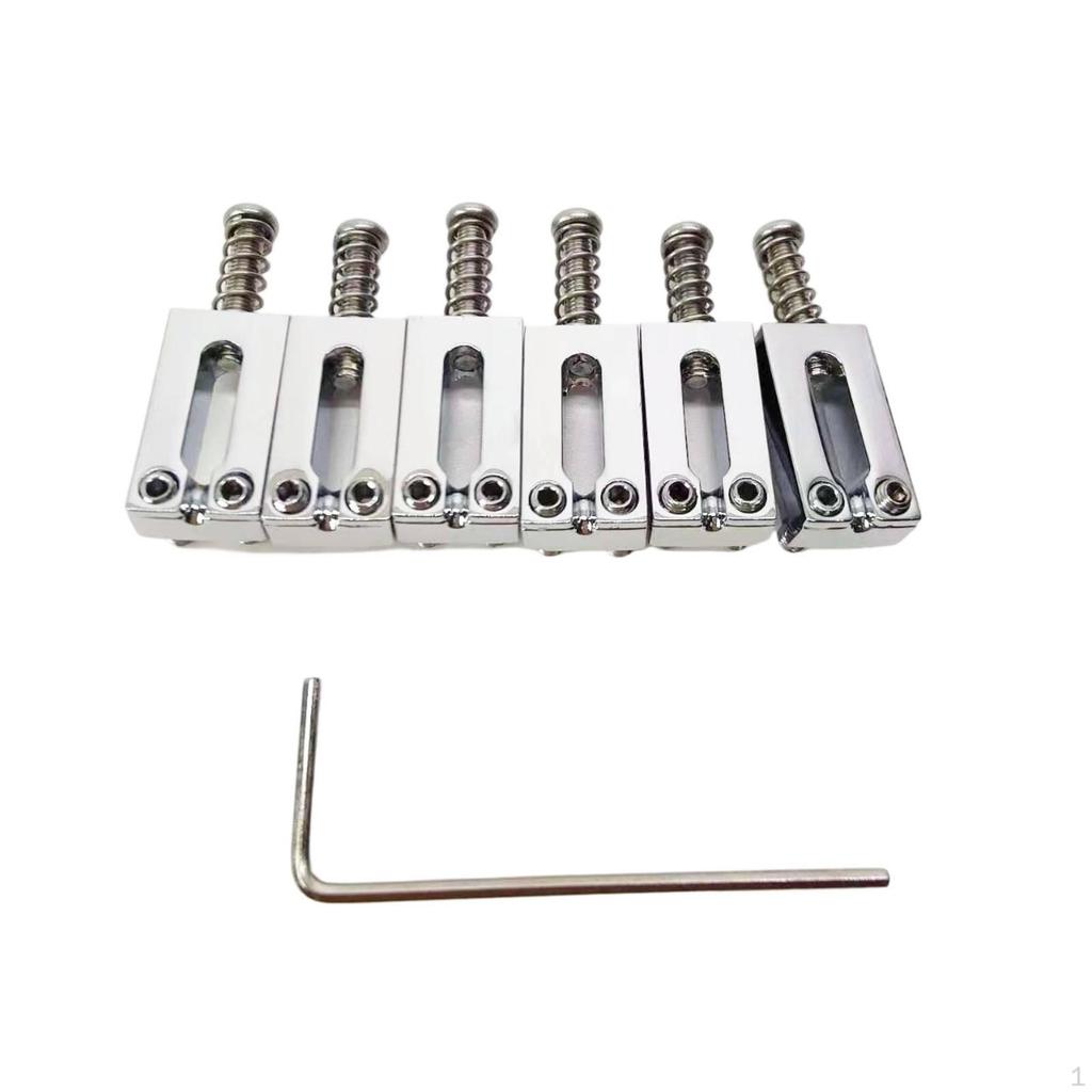 6 Pieces Electric Guitar Bridge Saddle 10.5mm Set with Spring Screws Zinc Alloy