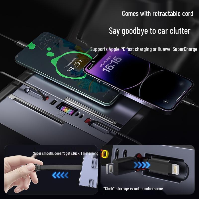 Tesla Model 3/Y Expansion Dock: PD Fast Charger & Multifunctional Cigarette Lighter