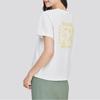 Skechers American Vintage Letter Print Loose Quick-Dry Breathable Crew Neck Pullover Short Sleeve T-Shirt Women Tops Cotton-Candy-White L224W030-0074